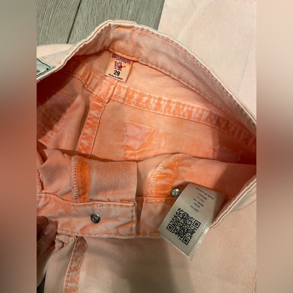 Y2K vintage aesthetic True Religion Women's Pink Papaya Super Skinny Jeans 29 /8 - Picture 6 of 9